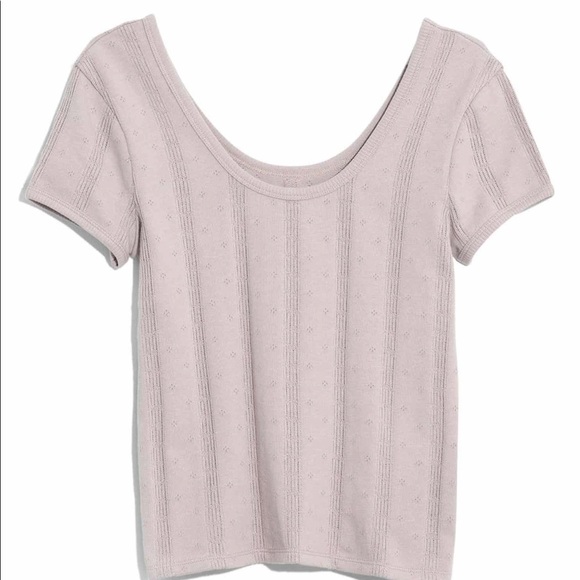 NWT Madewell Pointelle Ribbed Scoop Neck T-Shirt - Picture 4 of 6
